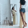 ANYHI Over The Door Mirror, 60"x18" Black Full Length Mirror
