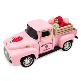 Strawberry Decor Vintage Truck Decor with Mini Fake Strawberries Wooden Crate Farmhouse Spring Decor for Tiered Tray Strawberry Kitchen Centerpieces for Tables Strawberry Shortcake Decorations