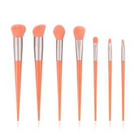 Juego de 7 brochas maquillaje fluorescentes, herramientas belleza for sombra ojos en polvo diamante                                                   