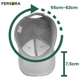 Fersora Men's Cap, Women's Baseball Cap, Men's Cap, Women's Breathable and Adjustable Baseball Cap for Sports, Runnig, Golf Cap, Unisex, Protects from Sun and Rain, One Size, gray, Unit size