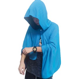 Cooling Poncho, Cooling Towel, Quick Drying, Cooling Face Cover, UV Protection, Over 95%, Antibacterial, Deodorisation, Blue, Cold Hooded Towel, Cooling Towel (70 x 140 cm)