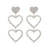EVER FAITH Wedding Large Statement Heart Earrings, Stunning Rhinestone Round
