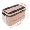 Double Layer Bento Box 316 Stainless Steel Compartment Portable Lunch