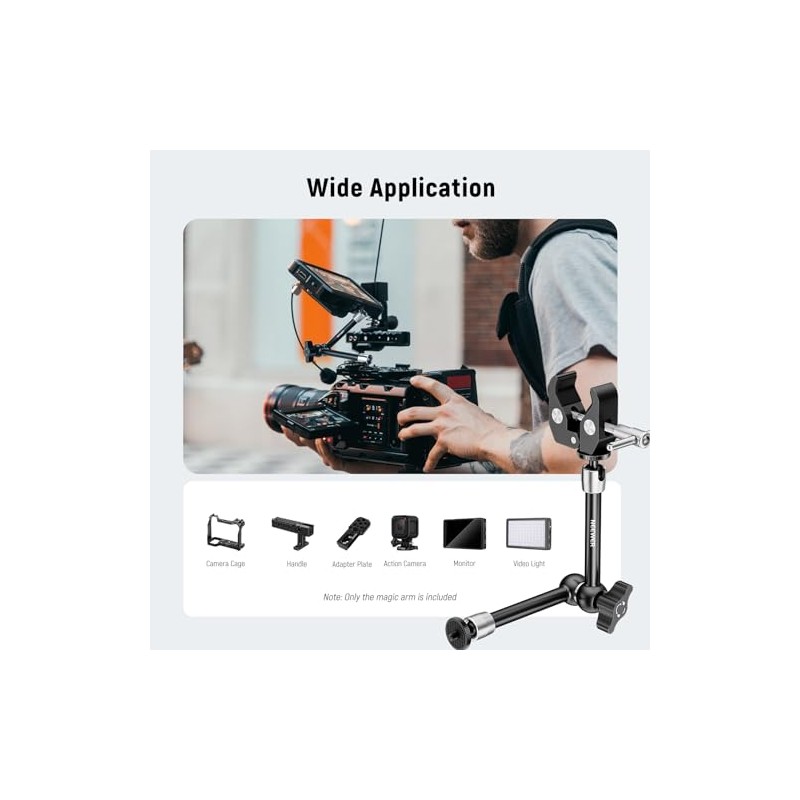 NEEWER NEEWER 9.8"/25cm Adjustable Magic Arm with Super Clamp, 1/4"