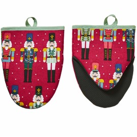 Ulster Weavers - Christmas Oven Mitts with Nutcracker Soldiers (18 x 14.5cm) - Mini Oven Gloves with Nutcracker - 100% Cotton - Nutcracker Oven Gloves Heat Resistant - Christmas Kitchen Decorations
