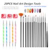 FULINJOY 20PCS Nail Art Design Tools, 15PCS Painting Brushes Set