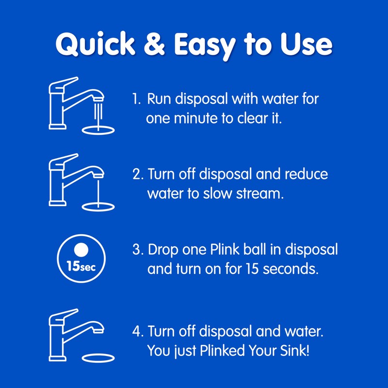 Plink Garbage Disposal Cleaner, Freshener & Odor Removing Balls, Easy