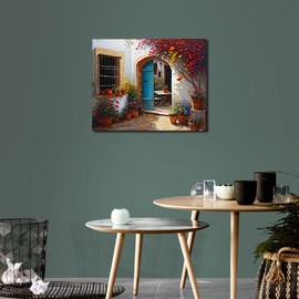 TUMOVO Paint by Numbers for Adults, Colorful Flowers Patio Spain Greece Acrylic Paint by Numbers, Easy Paint by Numbers for Beginners, Watercolor Painting by Numbers for Home Decor, 16x20 Inch