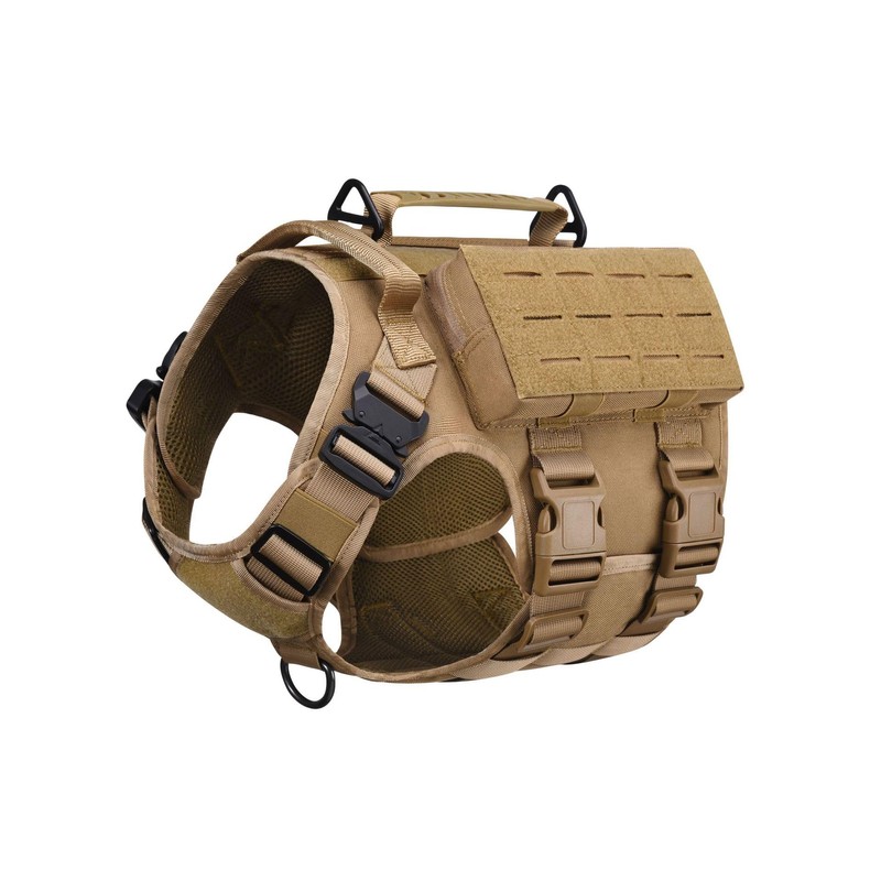 AIWAI Tactical Dog Harness with Handle for Large Dogs,2X Metal