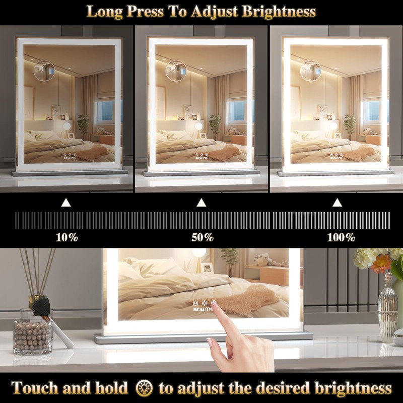 BEAUTME Vanity Mirror 20.5x24.1 Inch,Makeup Mirror with Lights,Hollywood Mirror,LED Mirror