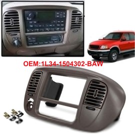 Center Dash Radio Panel Bezel Compatible with 97-03 Ford F-150 Expedition Radio Center Dash Trim Bezel Panel Gray OEM Ford Expedition Brown