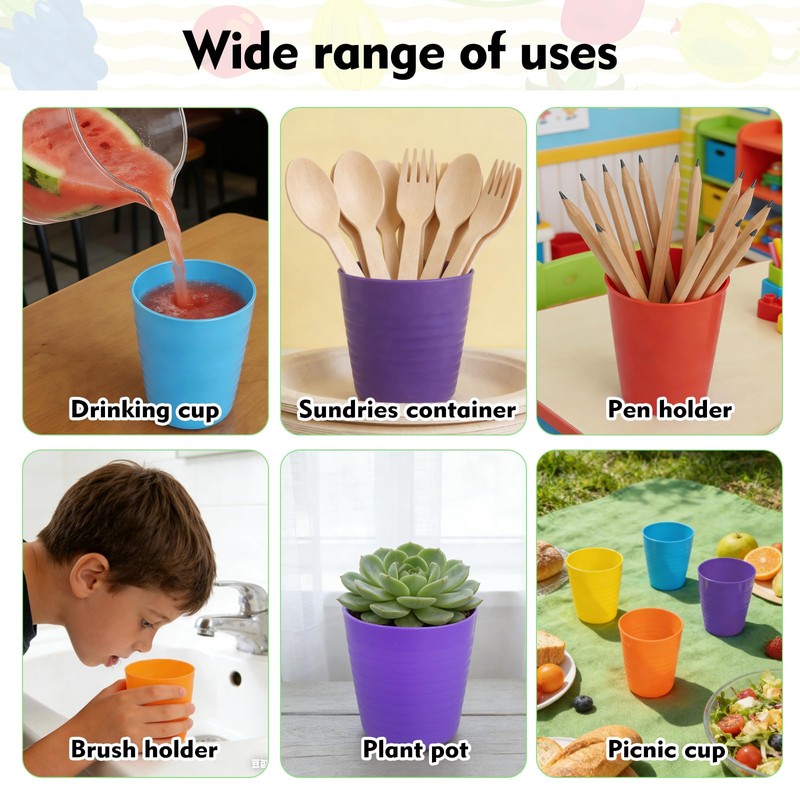 42 Pcs 8 oz Plastic Cups Stackable Juice Bulk Plastic