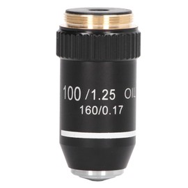 FOUF Lente de Objetivo de Microscopio 100x, Acromática, Negro, Vidrio Óptico, para Microscopios B