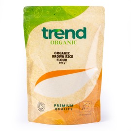 Trend Organic Brown Rice Flour with Mild Nutty Flavour - Ideal for Baking and Cooking with Its Nutrient-Rich Component - Certified Organic, Vegan, Non-GMO, No Additives No Preservatives, Raw, 500g