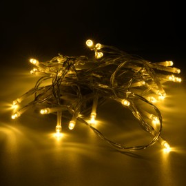 Karlling Battery Operated Christmas Lights,8 Flashing Mode 13 ft Short Clear Wire Led Fairy Light String with Timer for Small Xmas Tree and Wedding Party Indoor/Outdoor Decoration (Warm White, 1Pack)