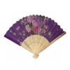 KFMX 48 Abanico Madera Tela Recuerdos Boda Fiesta Colores