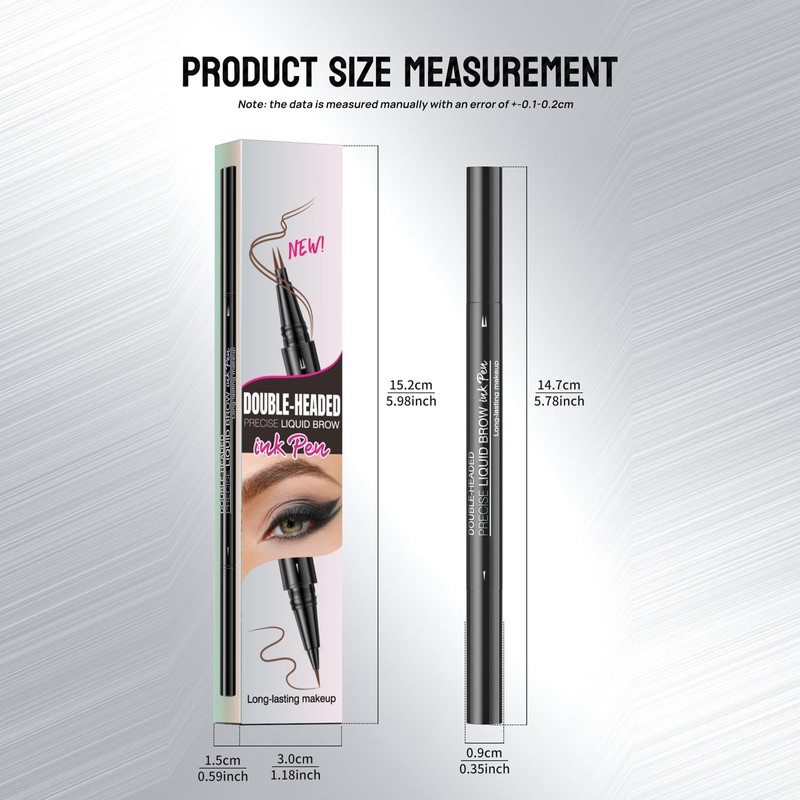 2-in-1 Dual-Ended Eyebrow Pencil, Microblading Eyebrow Pencil with 2 Fork