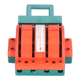 32A 4 Pole Double Throw Knife Switch, PA ABS Material 32A 3 Phase Safety Two Way Electric Reverse Switch Home Industrial Circuit Breaker Knife Switch