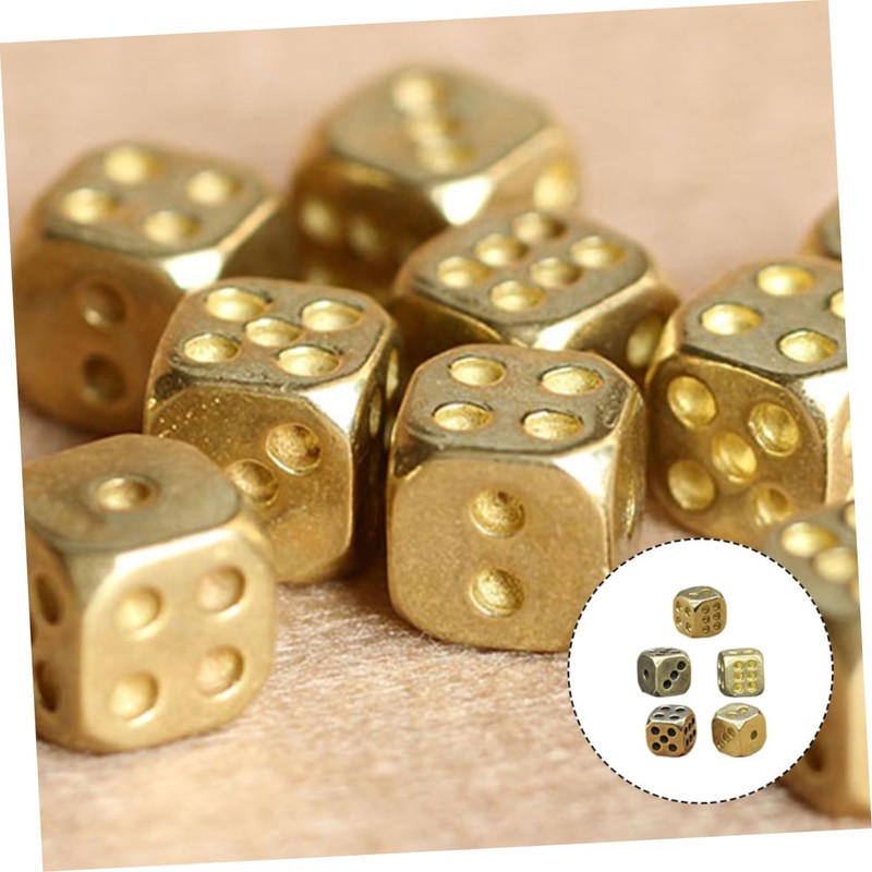 Abaodam Exquisite Small Dice, Pure Copper Unique 6 Sided Dice,