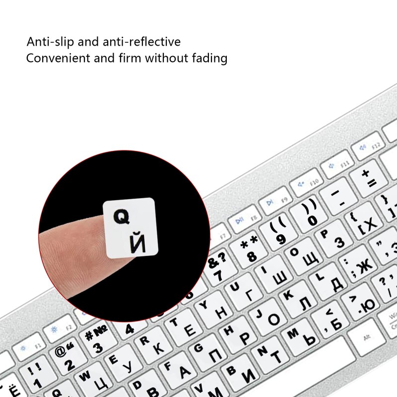 2Pcs Russian Keyboard Stickers for PC Computer Mac Laptop Desktop
