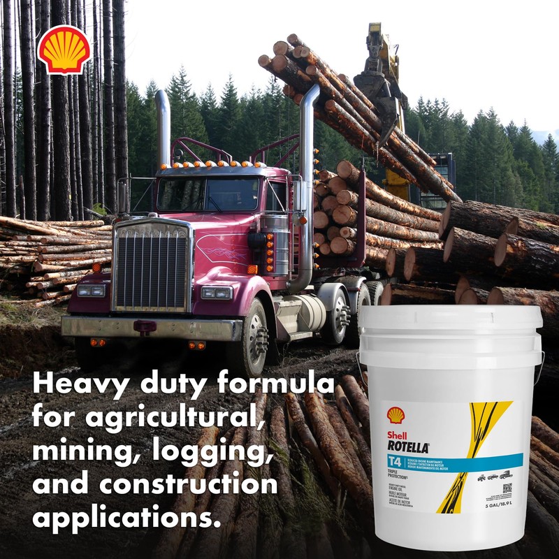 Shell Rotella T4 Triple Protection 15W-40 Diesel Engine Oil, 5
