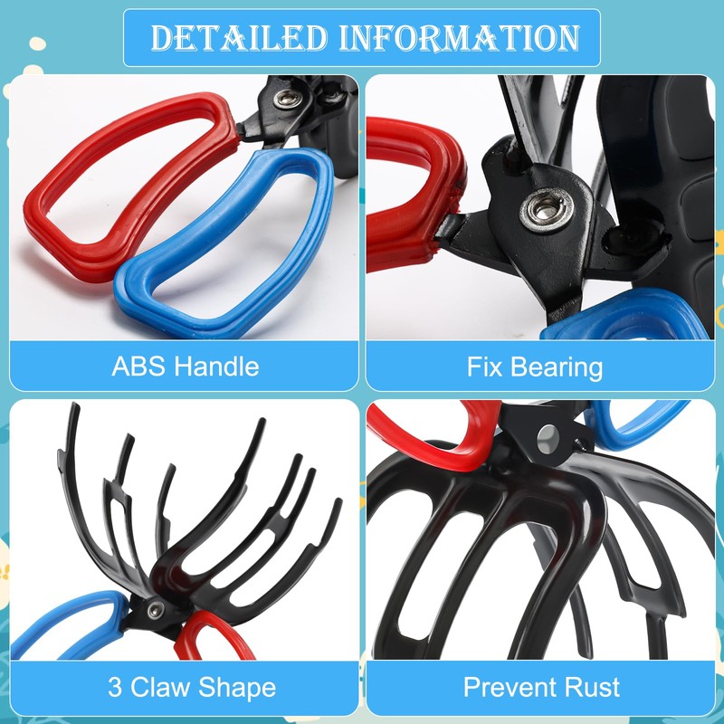 Windspeed 2PCS Metal Fishing Pliers, 3 Claw Fish Gripper Control