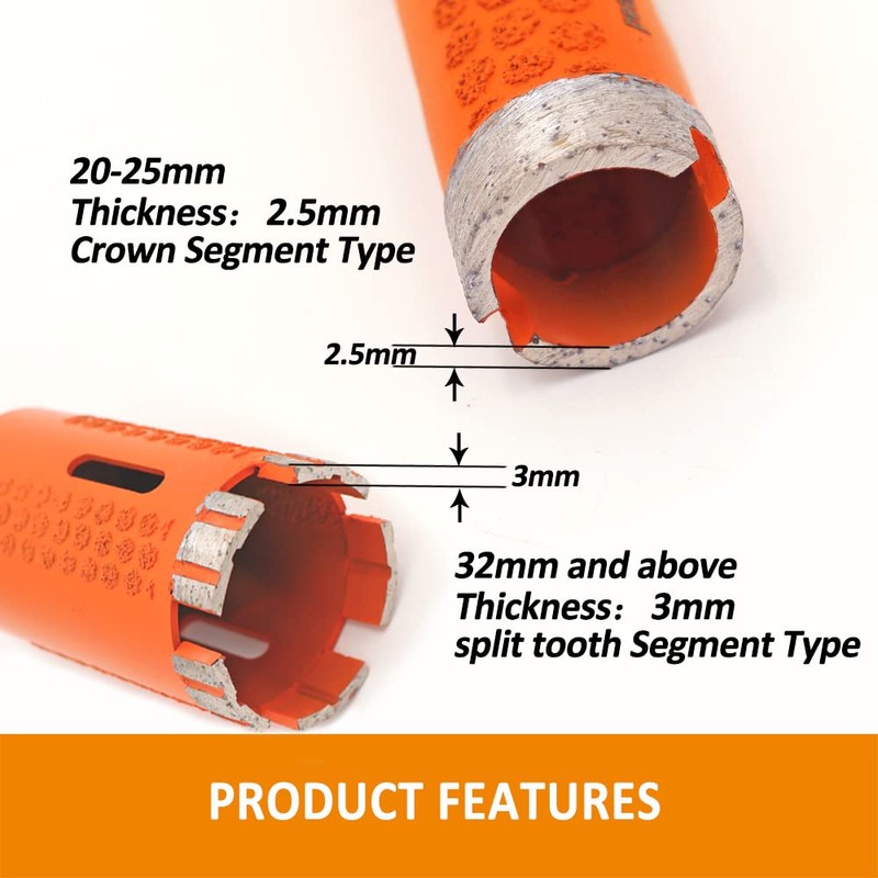 BGTEC Diamond Core Drill Bit,32mm 1-1/4" Granite Laser Welded Hole
