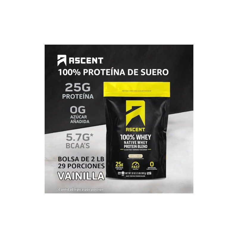Ascent Native Fuel Whey Polvo Proteínico con Suero de Leche