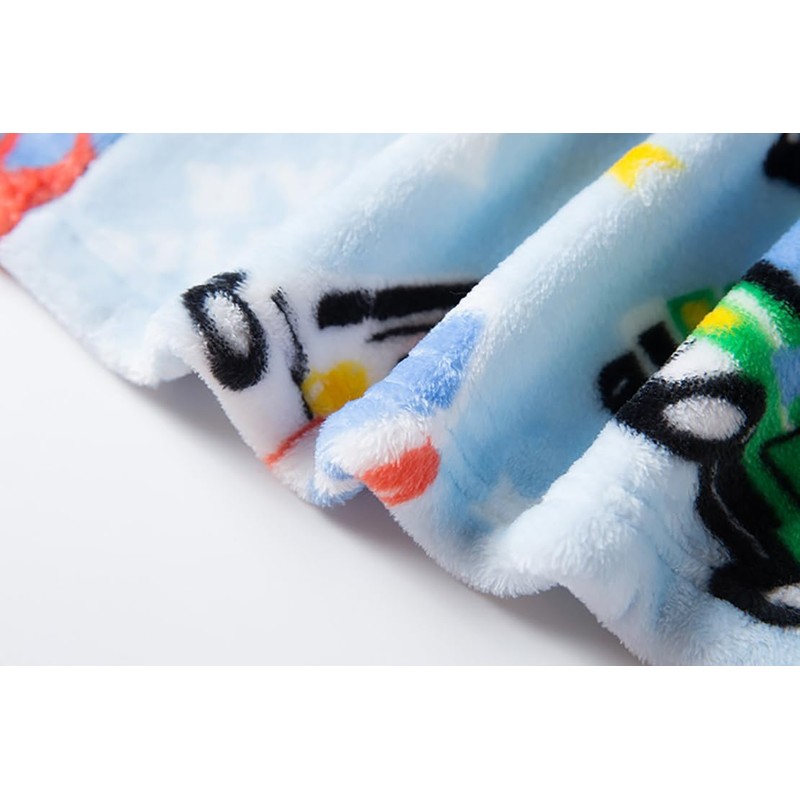 NautySaurs Boys Soft Warm Hooded Flannel Fleece Bathrobe for Kids,