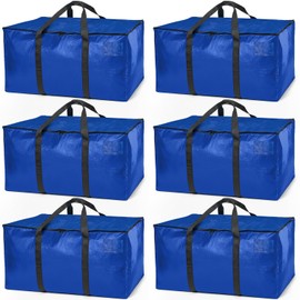 ClearSpace Heavy Duty Moving Bags or Storage Bag – Large Moving Boxes with Backpack Straps, Zippers & Handles – Perfect for Moving, College Dorm, Traveling, Camping, Christmas Decorations, 6 Pack
