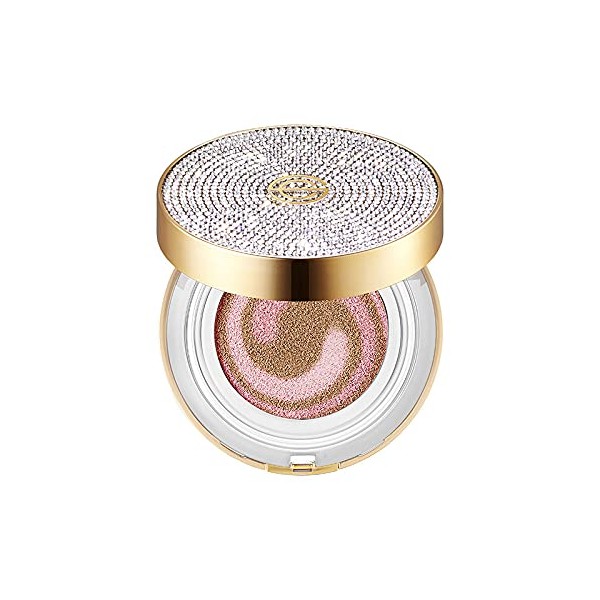 Korean Twinkle Diamond CC Air-cushion Cream With Refill Pack, 21# Ivory Color Oil Control Full Coverage Foundation Cream, Creating Flawless Skin
