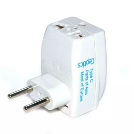 Ceptics 3 Outlet Travel Adapter Plug Type C for Most of Europe, Turkey