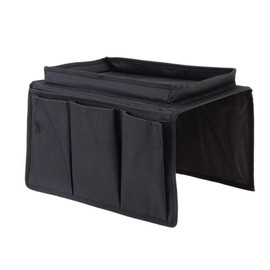 Amusingtao Sofa Armrest Organiser, Sofa Remote Control Holder Sofa Oxford Cloth Organiser with Cup Holder Shelf for Recliner Mattresses Chair Armrests - Black, Free Size