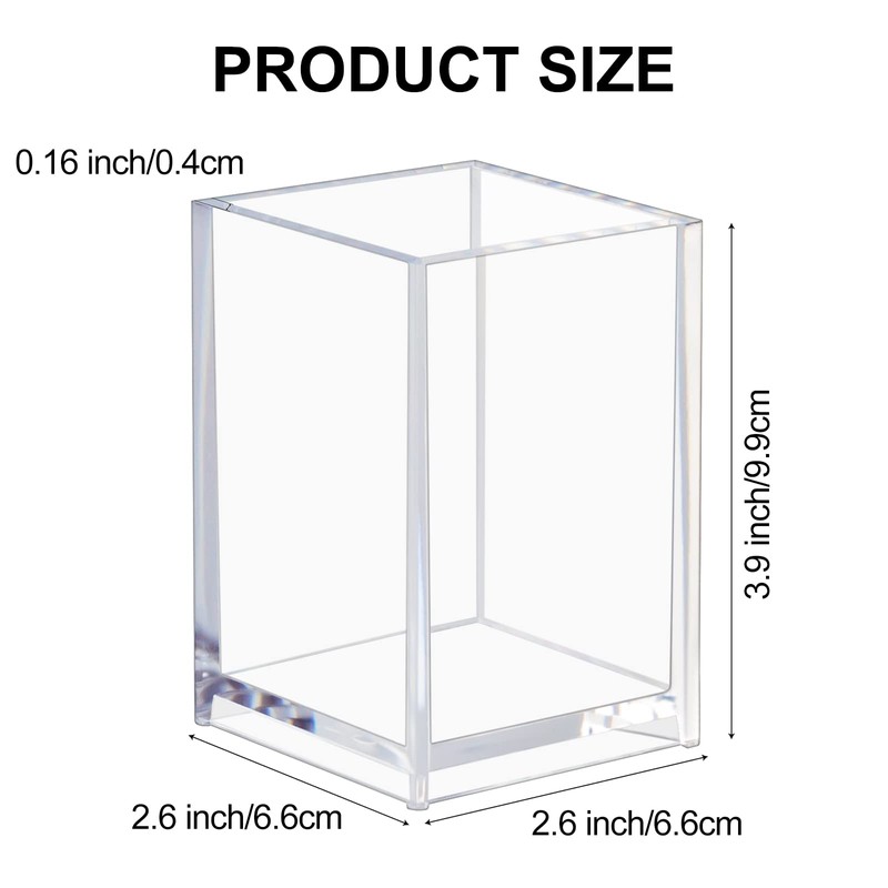 Clear Acrylic Pen Holder, Makeup Brush Holders, Pencil Holder for