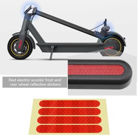 Be In Your Mind Pack of 8 Reflective Stickers PVC Materials Rear Wheel Sticker Compatible with Ninebot G30 Scooters Red