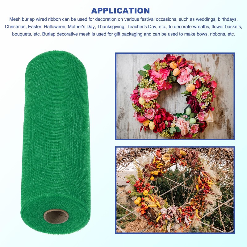 sourcing map 3pcs 10 Inch Poly Burlap Mesh for Wreath,