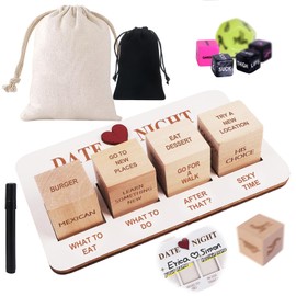 10pcs Deluxe Date Night Dice Game Fun Romantic Couples Gift,Wooden Dating Fun Dice,Anniversary,Wedding,Bridal Shower Girlfriend Wife Husband Him Her Anniversaries