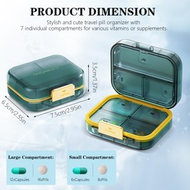 2PCS Travel Pill Organizer, Portable Travel Pill Case, Multipurpose Travel Pill Containers, Pill Cases Organizers, Travel Size Pillbox, Cruise Ship Essentials