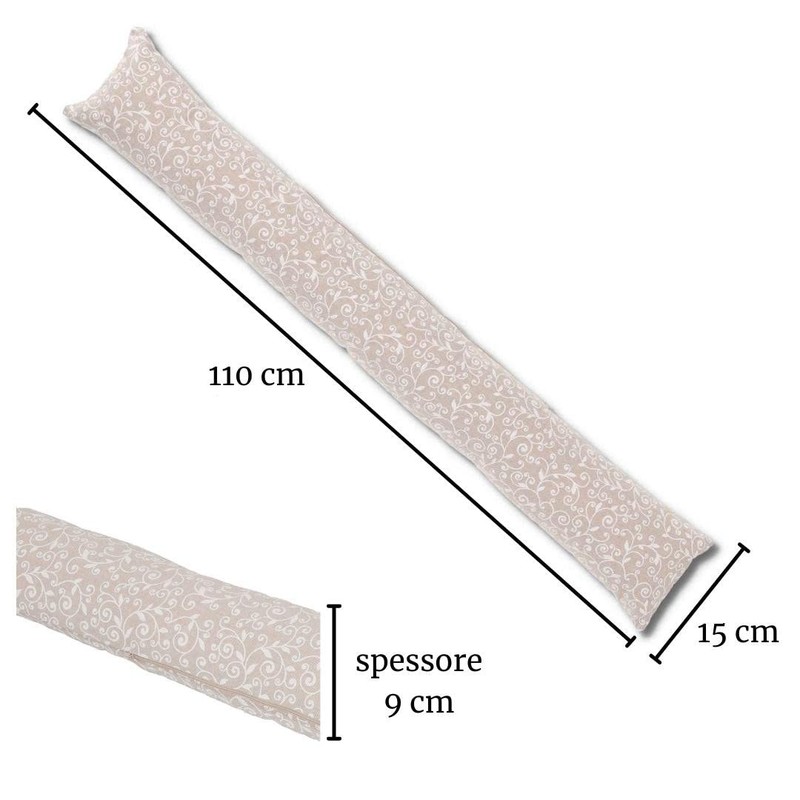 Casatessile Draught Excluder 110 cm Long. Padded and Removable Cover