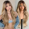 KOME Dirty Blonde Layered Wavy Synthetic Lace Front Wig With