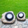 GOODFOEVER Rock Solar Garden Lights(2pcs), Super Bright Solar Spot Lights,