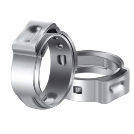 LOKMAN 50 Pack 3/8 Inch PEX Cinch Clamps, Stainless Steel Cinch Crimp Rings Pinch Clamps for PEX Tubing Pipe Fitting Connections(3/8 In)