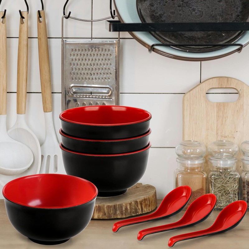 LOSYHU 20 Pack Miso Soup Bowls with Spoons, 16 Oz