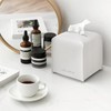 MUNSKT PU Leather Square Tissue Box, Modern White 5"X5"X5" Cube