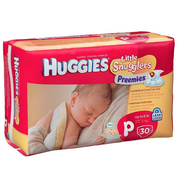 Huggies Diapers Little Snugglers Preemies Diapers Fits Up to 6 lbs Size P Cs of 180 (6/30)