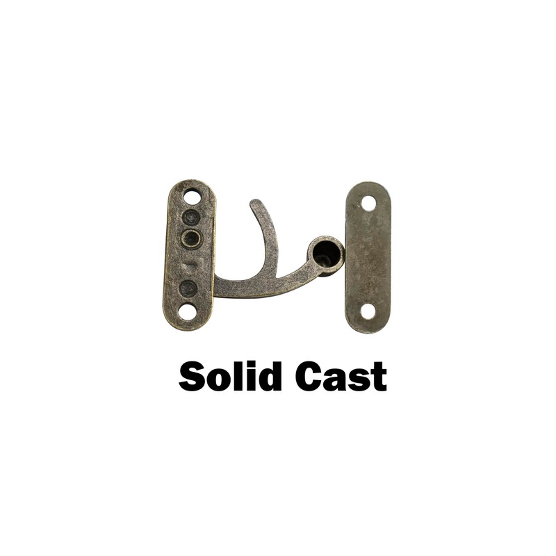 QCAA Zinc Die Cast Hook HASP Latch, Vintage Style, Right