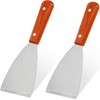 SNOKAY 2 PCS Stainless Steel Slant Edge Grill Scrapers with
