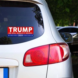 Tampa Printing 25 PACK 3.375"x9" TRUMP WE WILL BUILD IT Sticker Decal Humor Funny Gift BS0200