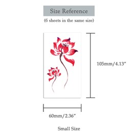 Oottati 6 Sheets Tiny Small Temporary Tattoos For Women Men Finger Hands Neck Wrist Face, Cute Long Lasting Cartoon Fake Tattoo Stickers For Kids Boys Girls Black Blue Red Lotus Fish