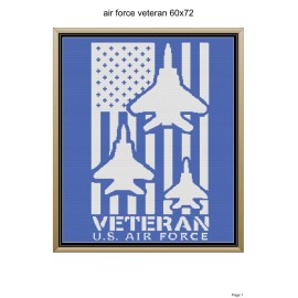 Unbranded US Air Frce Veteran blanket pattern, 60x72" , written and graph pattern included